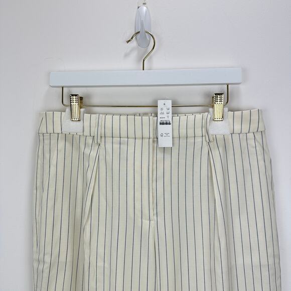 J.Crew Collection Portia Pant Ivory Pinstripe Italian Wool Classic US 10 NWT - Picture 14 of 15